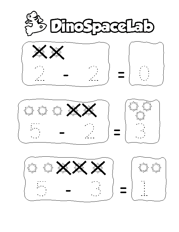 Subtraction 1-5 4 Preschool Worksheet