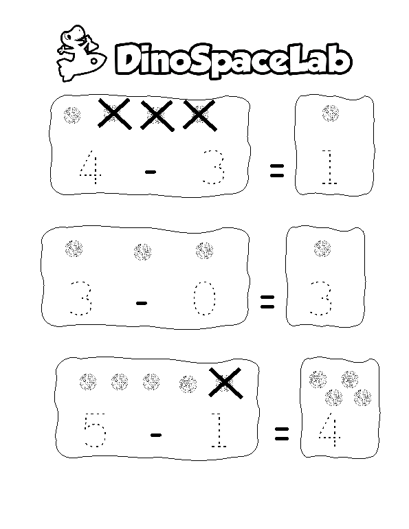 Subtraction 1-5 5 Preschool Worksheet