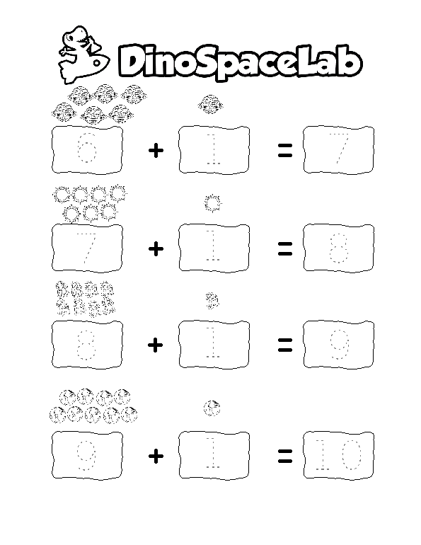 Addition 6-10 3 Preschool Worksheet